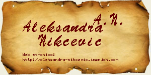 Aleksandra Nikčević vizit kartica